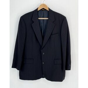 Brooks Brothers Brooksease Mens Sz 43R Blazer Navy Pinstriped Wool Business